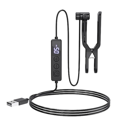 Black usb-powered endoscope with digital display and clip-on attachment for usb automatic phone screen clicker simulated finger tapping