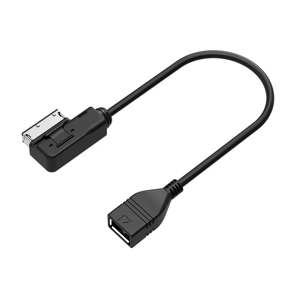 Black usb aux cable with female interface audio molded plastic connectors for vw and audi models