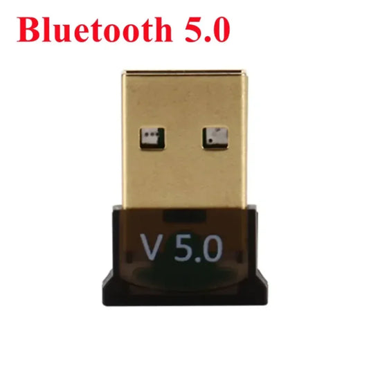 Gold-colored usb bluetooth 5.0 adapter with black base usb bluetooth audio bluetooth dongle wireless usb adapter for pc