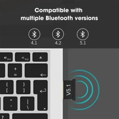 Black usb bluetooth 5.1 audio bluetooth dongle with sleek matte finish compact wireless usb adapter for pc laptop
