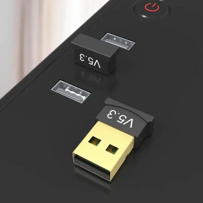 Black and gold usb bluetooth 5.3 adapter wireless usb adapter and audio bluetooth dongle for pc and laptop