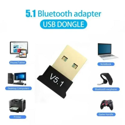 Black and gold usb bluetooth 5.1 audio bluetooth dongle wireless usb adapter for pc laptop and devices