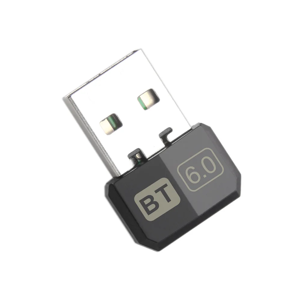 Black usb bluetooth adapter with metallic connector and silver labeling supporting bluetooth low energy for pc use