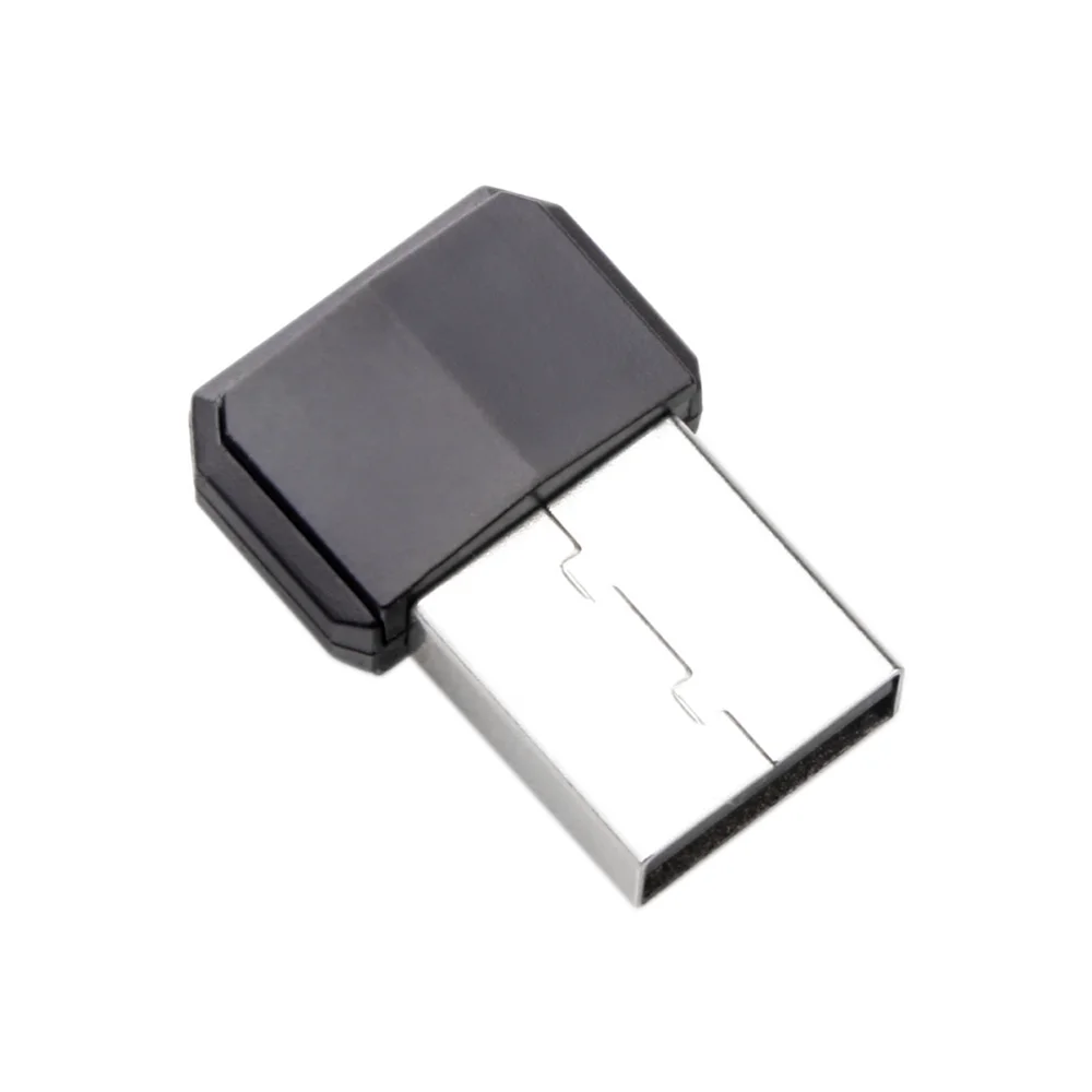 Black and silver usb 2.0 wireless adapter with sleek angular design supports bluetooth low energy for pc use