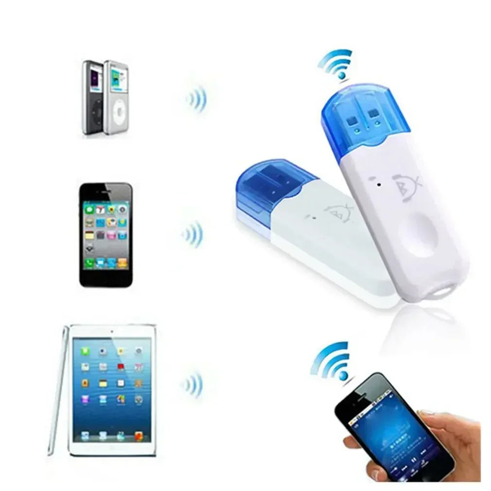 Blue and white usb bluetooth-music receiver wireless audio adapter for music speaker receiver in car and phone use