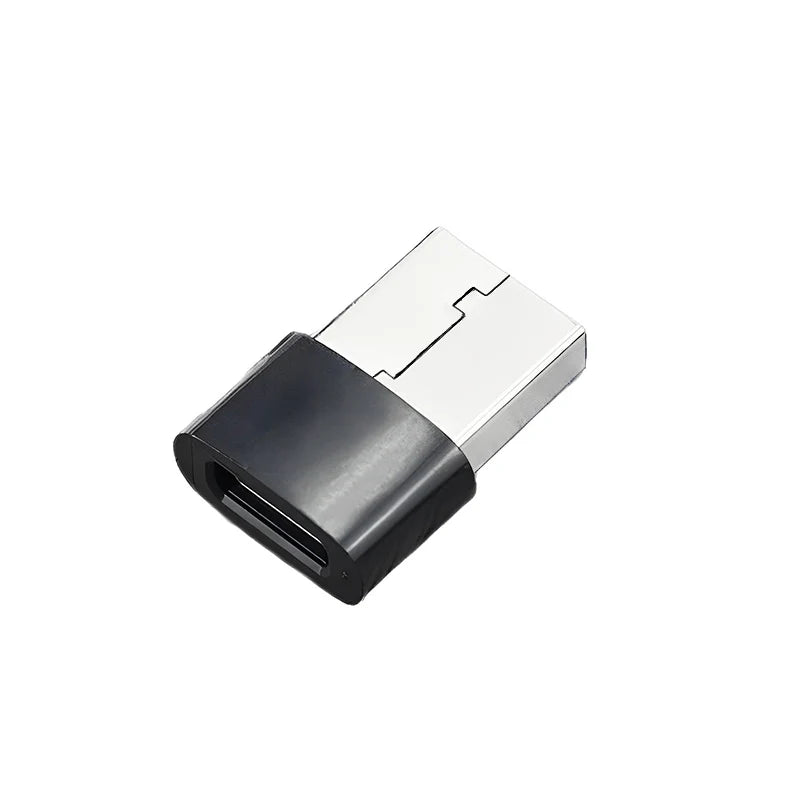Black and silver usb c converter with rectangular metallic connector female usb type-c converter for pc laptops