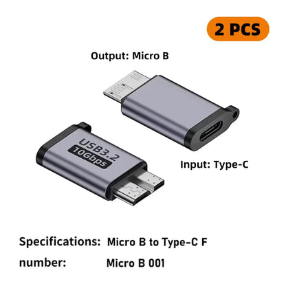 Silver usb c 3.0 to micro b connector adapter with metallic finish and type c female port for disk box Samsung S5 use