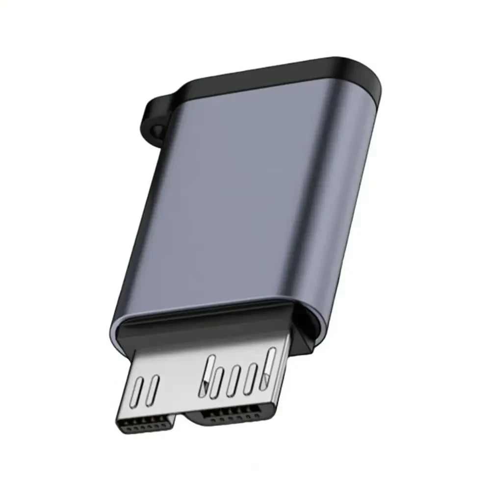 A sleek matte gray and black USB C 3.0 micro B connector adapter with type C female for disk box Samsung external hard drive