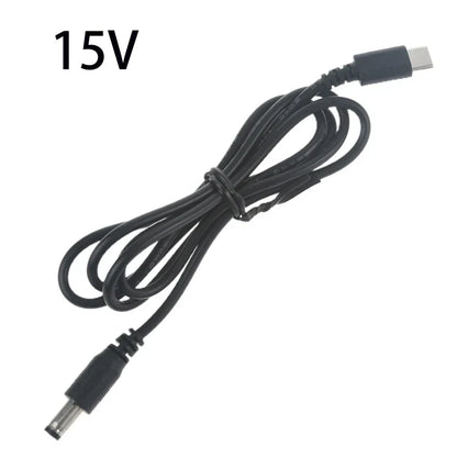 Black usb c to barrel jack power adapter cable 15v for wireless router laptop led strip strip speaker cctv use