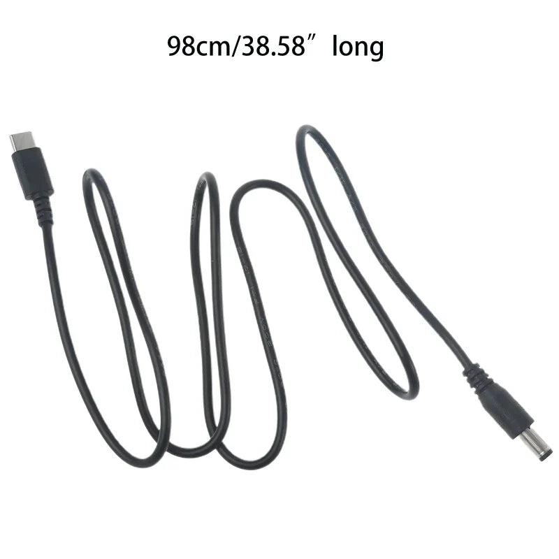 Black usb c to dc power adapter cable 98cm for wireless router laptop led strip strip speaker cctv use