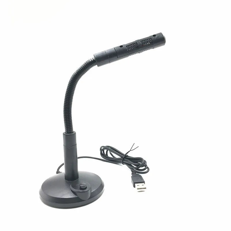 Black usb computer microphone with flexible gooseneck and mesh grille for home studio podcasting gaming and online chatting