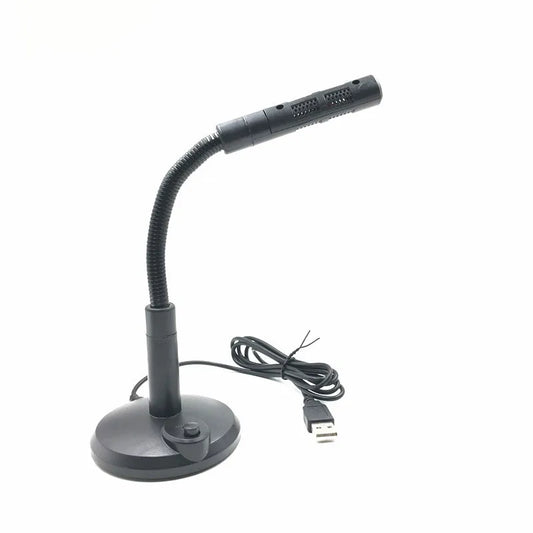 Black usb computer microphone with flexible gooseneck and mesh grille for home studio podcasting gaming and online chatting