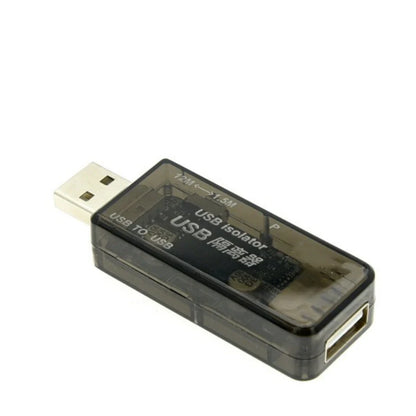 Black translucent usb isolator with visible circuitry and silver connectors featuring adum3160 isolation for usb2.0 480m high-speed