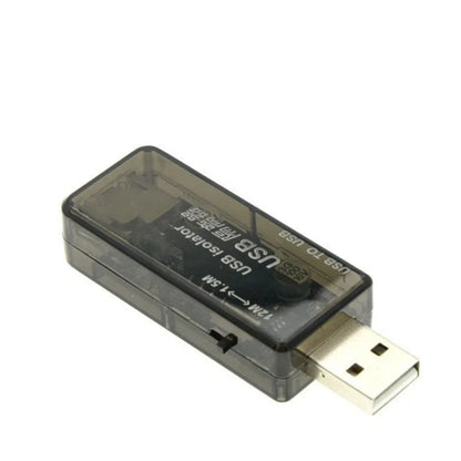 Transparent gray usb isolator with metallic connector featuring adum3160 isolation and 480m high-speed usb2.0 protection