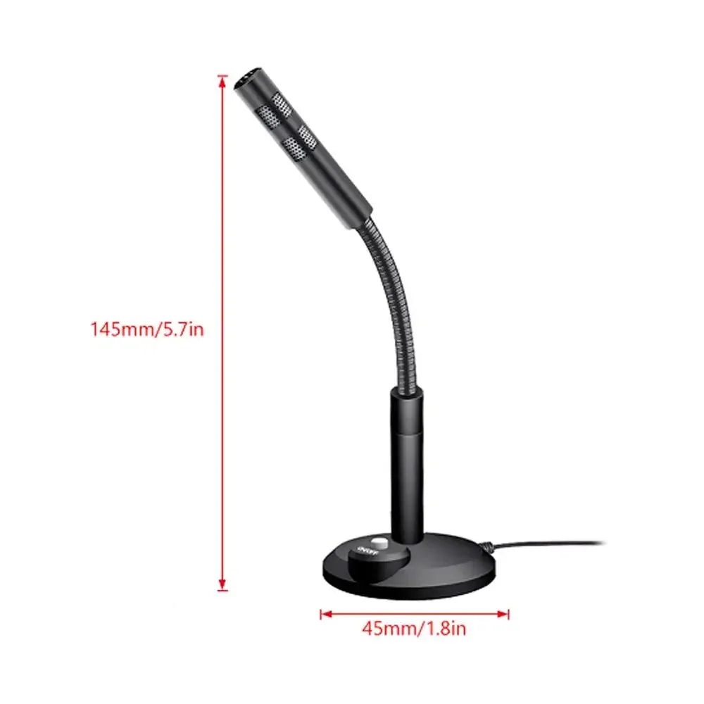 Black usb desktop microphone with flexible gooseneck and mesh grille for youtube streaming podcasting gaming mic for windows