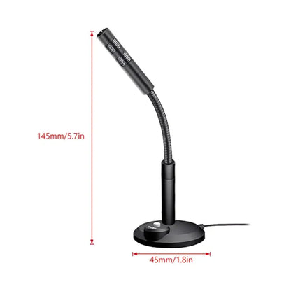Black usb desktop microphone with flexible gooseneck and mesh grille for youtube streaming podcasting gaming mic for windows