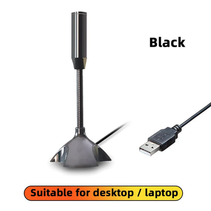 Black usb microphone with flexible gooseneck and metallic finish for studio singing gaming and streaming mikrofon stand use