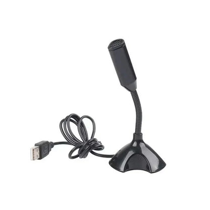Black usb microphone with flexible gooseneck and textured grille for adjustable studio singing and gaming streaming mikrofon stand