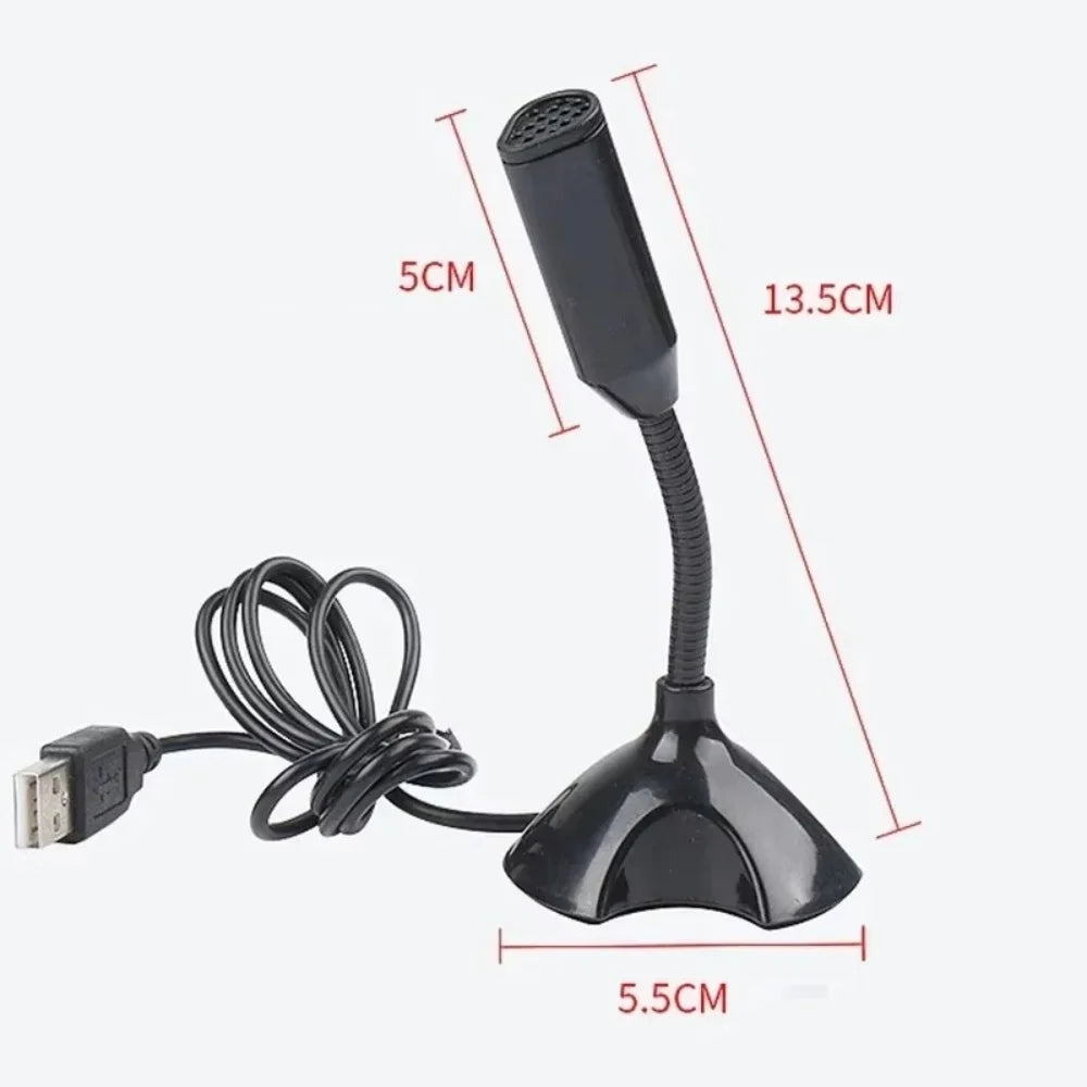 Black usb desktop microphone with flexible gooseneck and matte finish base for gaming streaming mikrofon and adjustable studio singing