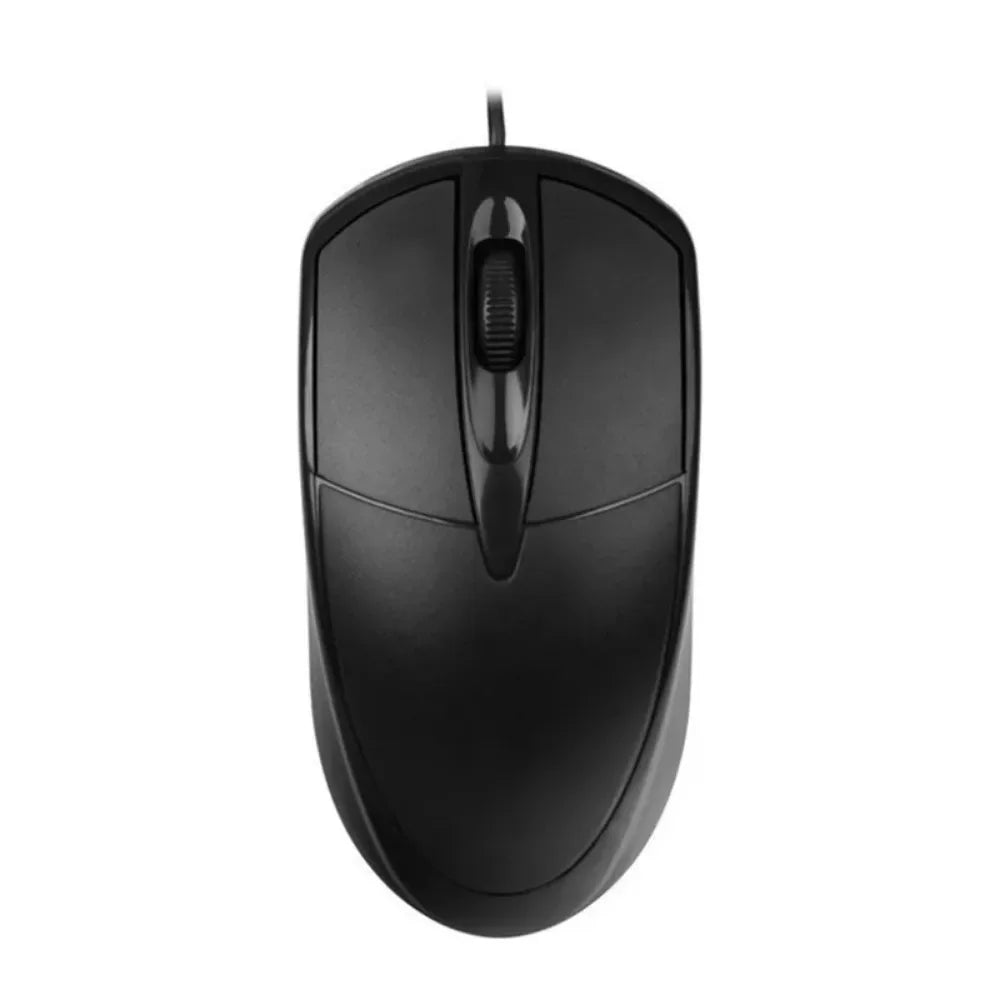 Black usb optical wired mouse with glossy finish ergonomic design roller 3d 1200dpi for home office use