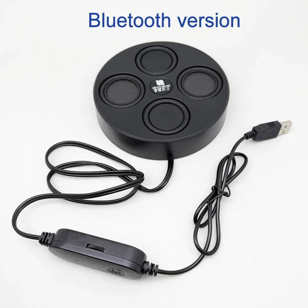 Black circular ultrathin 26mm magnetic bluetooth speaker with four buttons and usb cable for pc surround sound 6ohm