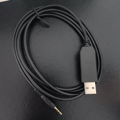 Black usb uart to 2.5mm stereo cable with matte plastic housing and metallic ends for ti-83 plus ft232r interface communication cable