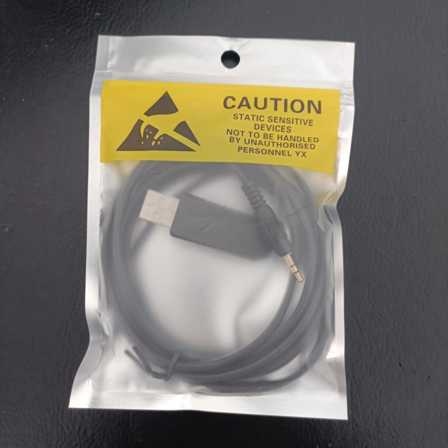 Gray usb uart to 2.5mm stereo interface communication cable in static-sensitive bag for ti-83 plus ft232r calculator
