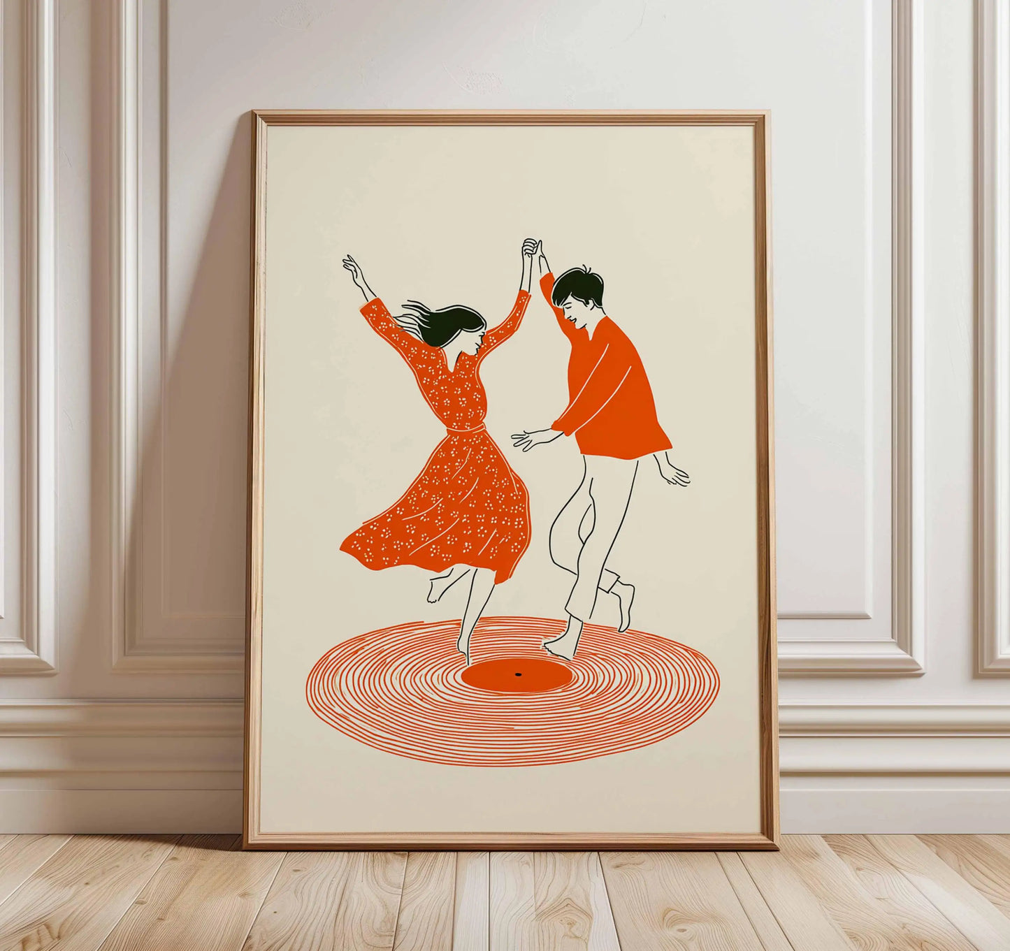 Modern Pop Record Player Music Posters DJ Hip Hop Dancing Couple Prints Canvas Painting Wall Art Pictures Home Living Room De
