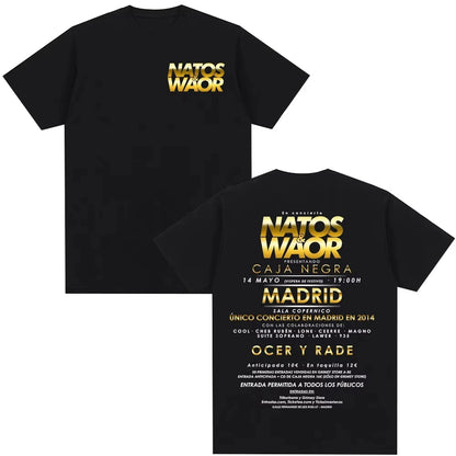 Rapper Natos Y Waor 100%cotton Men's Shirt Summer Graphics Shirts Women's Y2k Hip Hop Short Sleeve Streetwear Tshirt