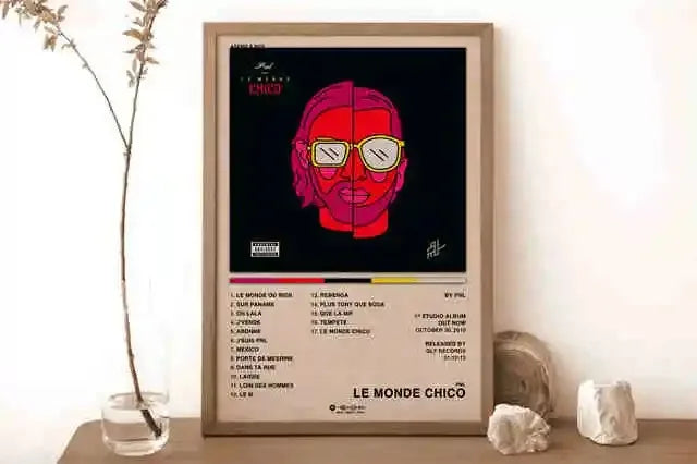 New French Pop Rapper Music Album Poster Aesthetics For Wall Art Mural Room Decor Canvas Print Pirture Office Hip Hop Band