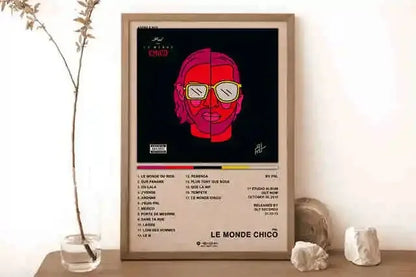 New French Pop Rapper Music Album Poster Aesthetics For Wall Art Mural Room Decor Canvas Print Pirture Office Hip Hop Band