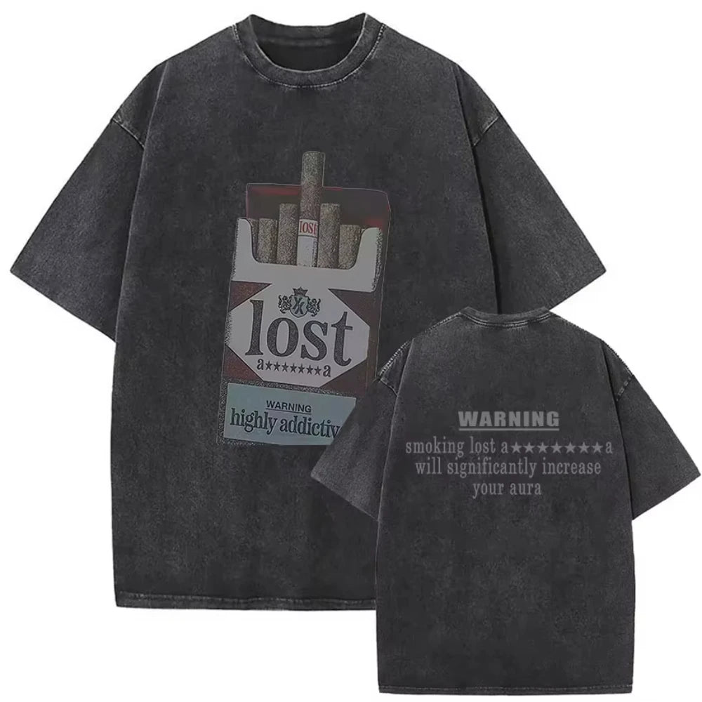 Rapper MGK Day Lost Americana Tour 2026 Vintage Washed T Shirts Men's Women Hip Hop Punk Gothic Short Sleeve T-shirts Streetwear