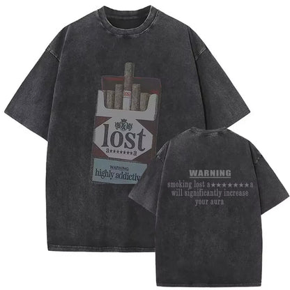 Rapper MGK Day Lost Americana Tour 2026 Vintage Washed T Shirts Men's Women Hip Hop Punk Gothic Short Sleeve T-shirts Streetwear