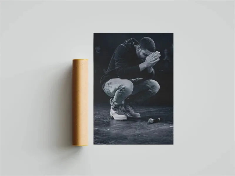 Black and White Drake Concert Cover Poster Aesthetic Pop Rapper Music Album for All the Dogs Canvas Print Wall Art Room Decor