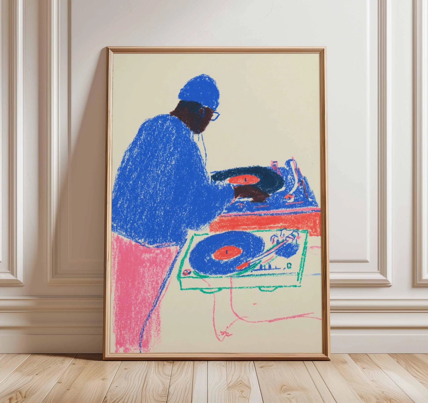 Modern Pop Record Player Music Posters DJ Hip Hop Dancing Couple Prints Canvas Painting Wall Art Pictures Home Living Room De