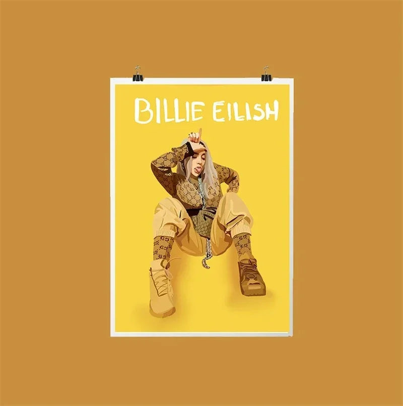 Rap Music Album Cover Happier Than Ever Poster Aesthetic Rapper Hip Hop Rock Canvas Wall Art Ideal for Room Decor