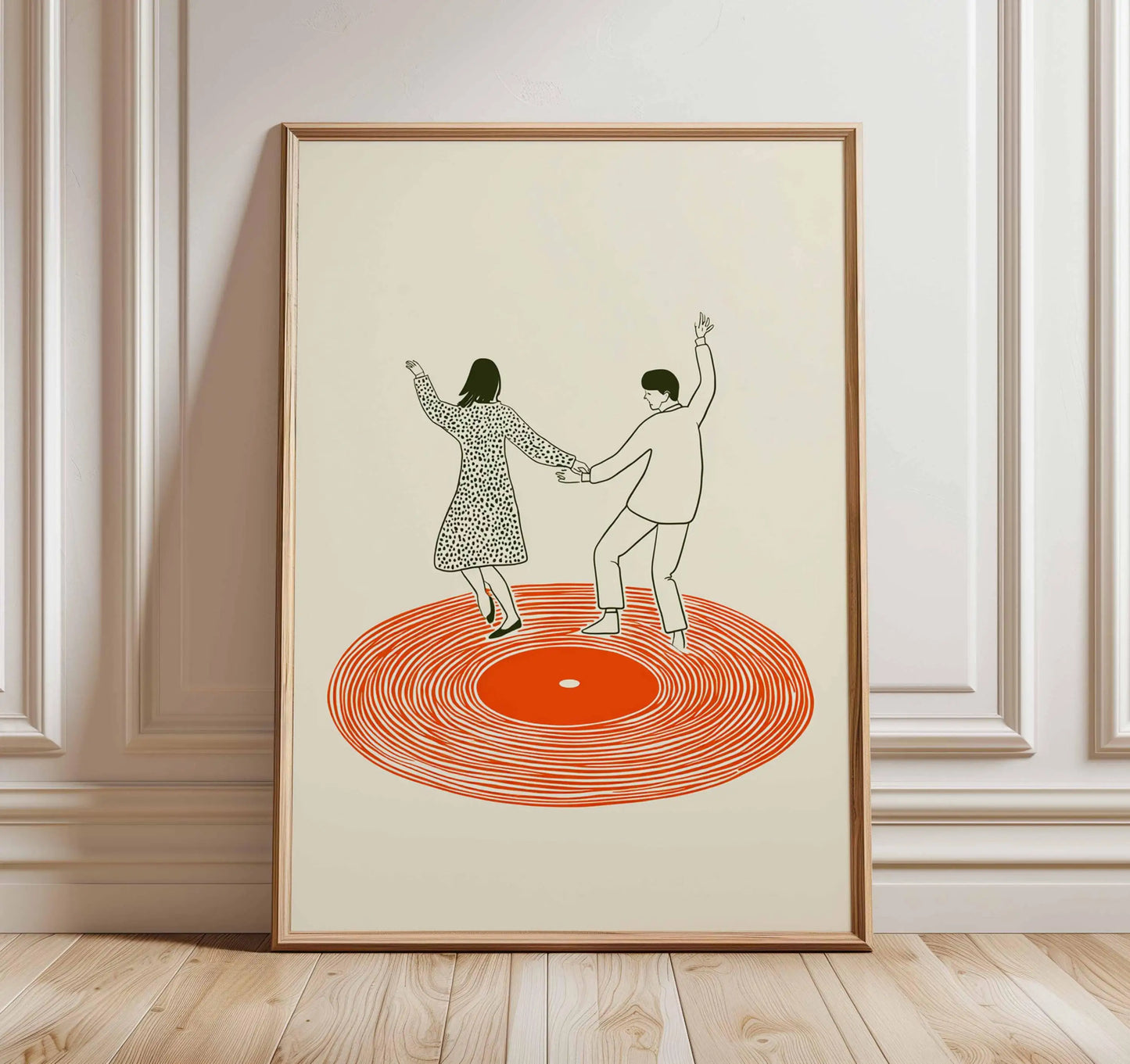 Modern Pop Record Player Music Posters DJ Hip Hop Dancing Couple Prints Canvas Painting Wall Art Pictures Home Living Room De