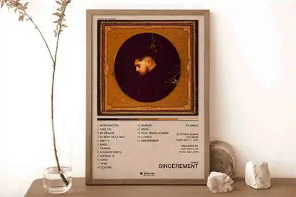 New French Pop Rapper Music Album Poster Aesthetics For Wall Art Mural Room Decor Canvas Print Pirture Office Hip Hop Band