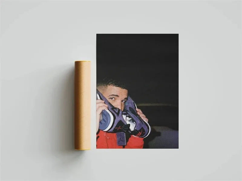 Black and White Drake Concert Cover Poster Aesthetic Pop Rapper Music Album for All the Dogs Canvas Print Wall Art Room Decor