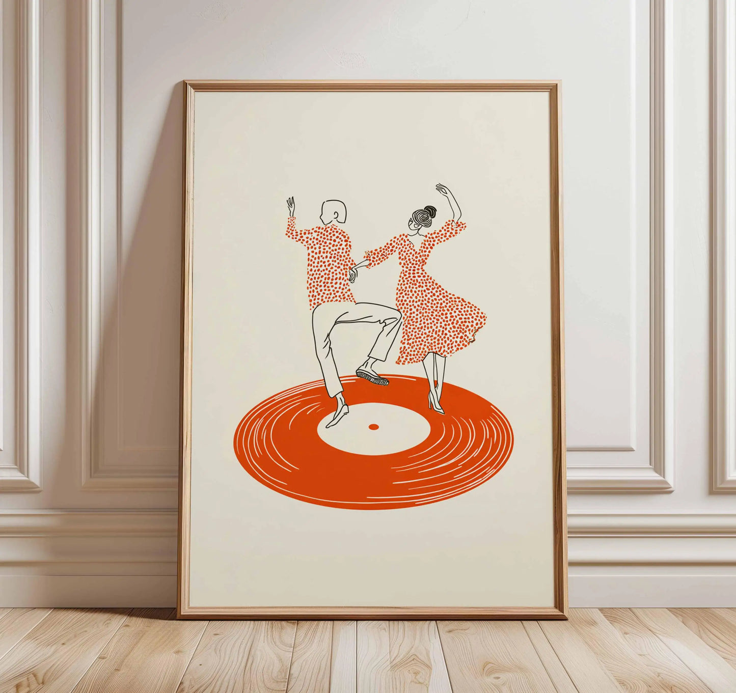 Modern Pop Record Player Music Posters DJ Hip Hop Dancing Couple Prints Canvas Painting Wall Art Pictures Home Living Room De