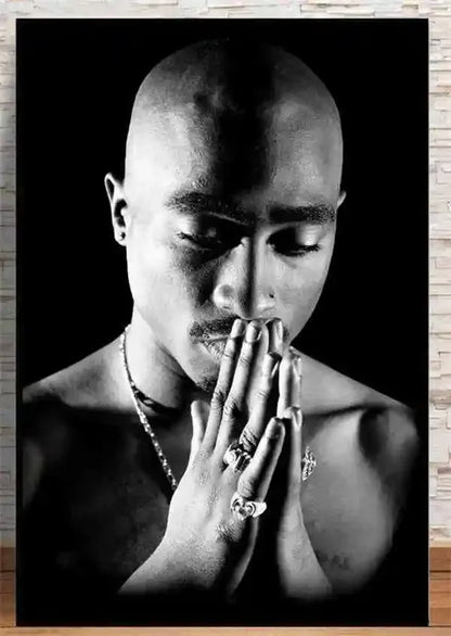 Black and White Pop Hip Hop Rapper 2PAC Posters Tupac Music Album Cover Aesthetic for Room Canvas Painting Art Wall Home Decor
