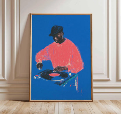 Modern Pop Record Player Music Posters DJ Hip Hop Dancing Couple Prints Canvas Painting Wall Art Pictures Home Living Room De