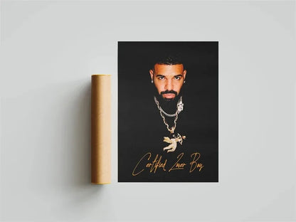 Black and White Drake Concert Cover Poster Aesthetic Pop Rapper Music Album for All the Dogs Canvas Print Wall Art Room Decor
