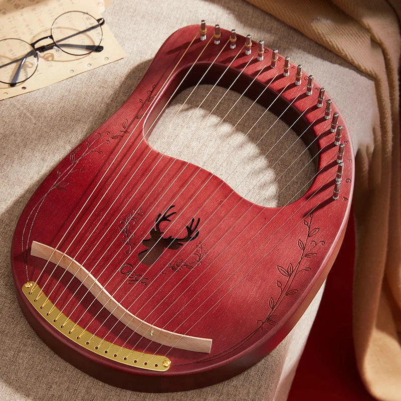 16 21 24 Strings Lyre Harp Mahogany Wood Harp Piano Stringed Musical Instrument With Tuning Wrench Spare Strings
