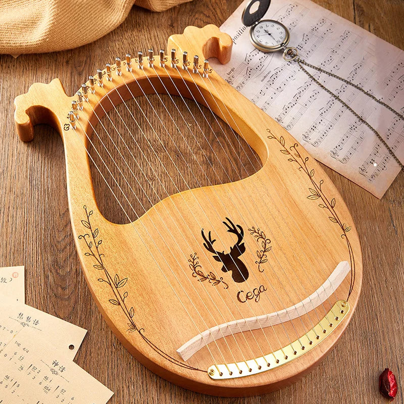 16 21 24 Strings Lyre Harp Mahogany Wood Harp Piano Stringed Musical Instrument With Tuning Wrench Spare Strings