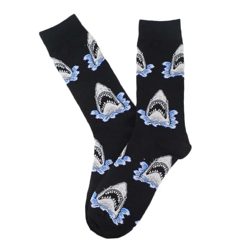 Happy Cool Harajuku Crew Mens Socks Hip Hop Street Big Size Funny Socks Men Skateboard Painting Calcetines Homme Divertidos Sox