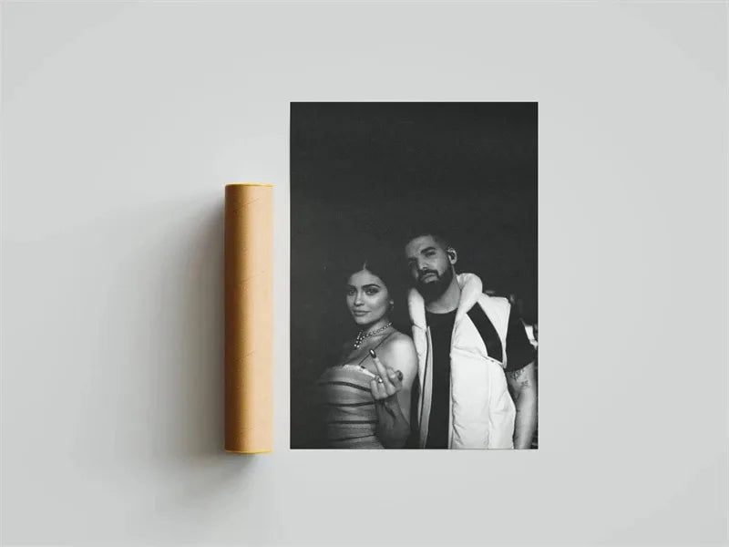 Black and White Drake Concert Cover Poster Aesthetic Pop Rapper Music Album for All the Dogs Canvas Print Wall Art Room Decor