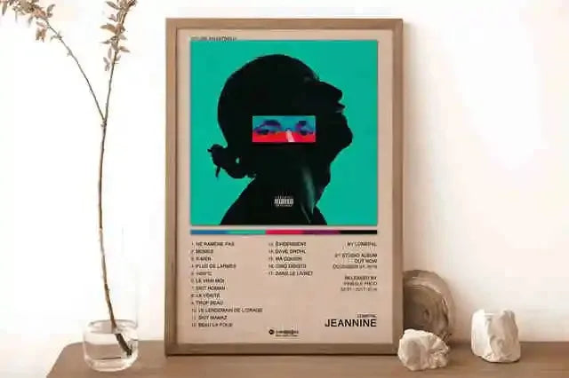 New French Pop Rapper Music Album Poster Aesthetics For Wall Art Mural Room Decor Canvas Print Pirture Office Hip Hop Band