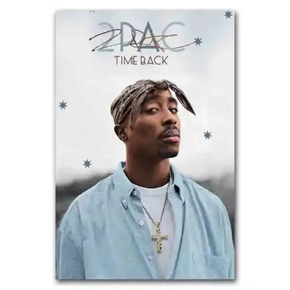 Black and White Pop Hip Hop Rapper 2PAC Posters Tupac Music Album Cover Aesthetic for Room Canvas Painting Art Wall Home Decor