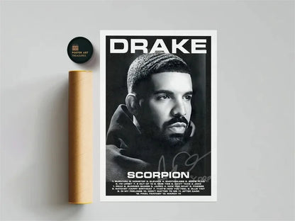 Black and White Drake Concert Cover Poster Aesthetic Pop Rapper Music Album for All the Dogs Canvas Print Wall Art Room Decor